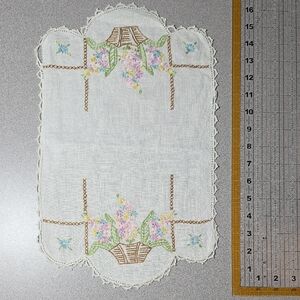 Floral Embroidered Lace Doily